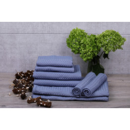 Банное полотенце 9000 вафельное 70х130 см голубое