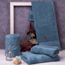 Полотенце для лица 1113 махровое 50х100 см (бордюр CHESS) изумрудное 17-4412