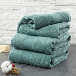 Банное полотенце 1023 махровое 70х140 см (бордюр ЗАГАДКА) оливковое 3203