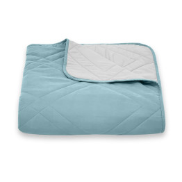 Покривало стьогане мозаїка Sparta 32 темно-бірюзовий 220х220 см