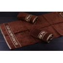 Полотенце для лица 7046 махровое 50х85 см (велюр) ARMANI коричневое 1105