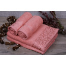 Рушник для обличчя 5038 махровий 50х90 см (бордюр ПАВУТИНКА) кораловий 14-1419
