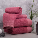 Полотенце для лица 1110 махровое 50х90 см (бордюр ГАРМОШКА жаккард) коралловое (темно-розовое) 3012