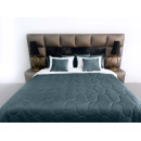 Покривало стьогане еліпс Barkhat 225 темно-синє 220x240 см