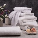 Банное полотенце 1057 махровое 70х140 см белый без бордюра 1000