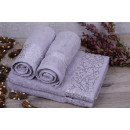 Рушник для обличчя 5038 махровий 50х90 см (бордюр ПАВУТИНКА) сірий 14-4105