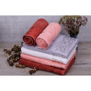 Рушник для обличчя 5038 махровий 50х90 см (бордюр ПАВУТИНКА) сірий 14-4105