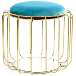 Табурет-стол Carl SM110 Turquoise/Gold