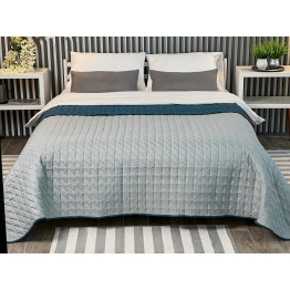 Покривало Double face rombus Grey/Indian Teal 200x220 см