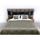 Покривало стьогане мозаїка Barkhat 229 темно-сіре 220x240 см