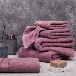 Рушник лазневий 1057 махровий 70х140 см (бордюр САТИН) фуксія 18-1705