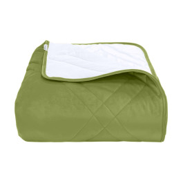 Покривало стьогане мозаїка Barkhat 231 зелене 150x220 см