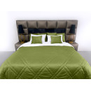 Покривало стьогане мозаїка Barkhat 231 зелене 150x220 см