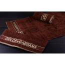 Полотенце для лица 7001 махровое 50х85 см (велюр) D&G коричневое 1105