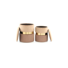 Набор пуфов Derby T125/2 Lightbrown/Gold/ Brown