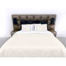 Покривало стьогане мозаїка Barkhat 159 молочне 220x240 см