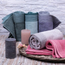 Полотенце для бани 1110 махровое 70х140 см (бордюр ГАРМОШКА жаккард) слива 070310