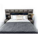 Покривало стьогане мозаїка Sparta 22 темно-сіре 220х220 см