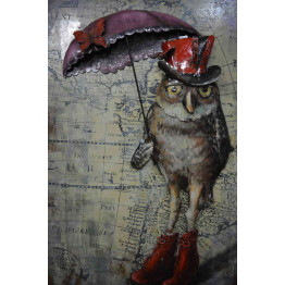 Фреска металева Owl 60x80 см