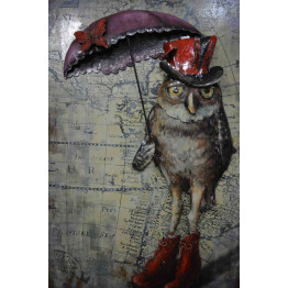 Фреска металева Owl 60x80 см