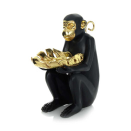 Скульптура Monkey & sheet KM410 Black/Gold