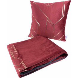 Набір подушка і плед Prisma 125 Red/Gold